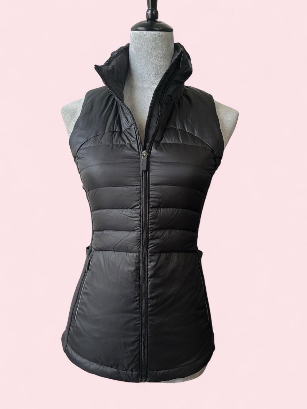 Lululemon "Down For It All" Black Goose Down Puffer Vest Size 2